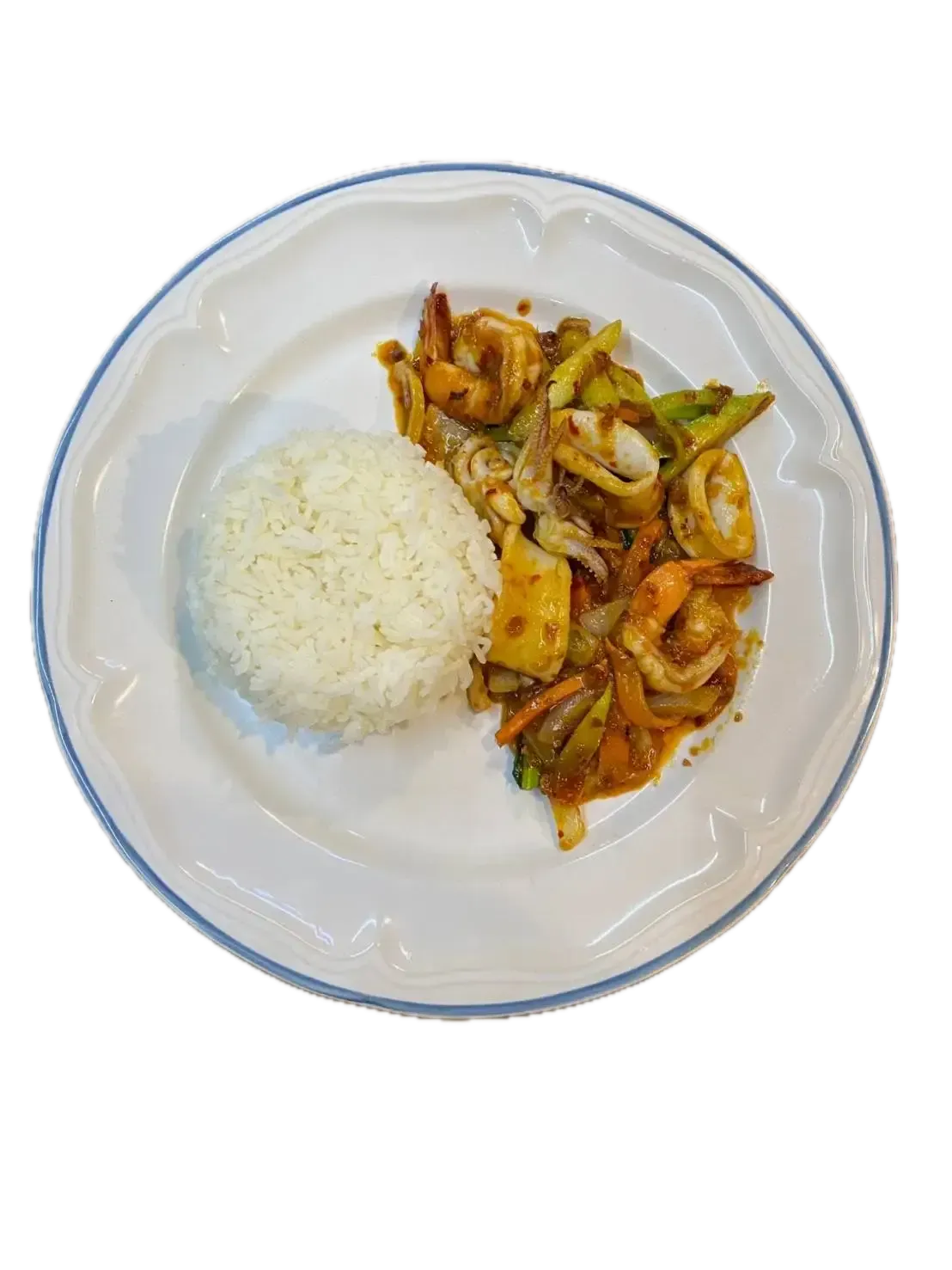 Rice with Stir Fried Seafood and Chilli Paste