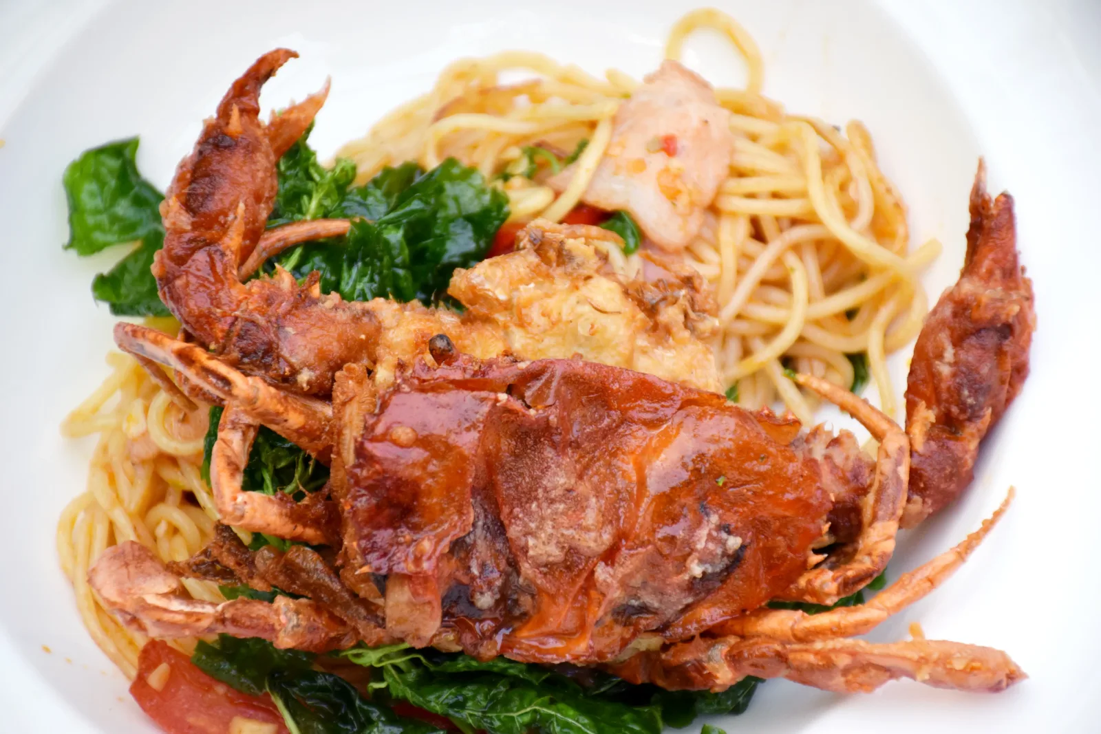 สปาเก็ตตี้ปูนิ่มพริกแห้ง