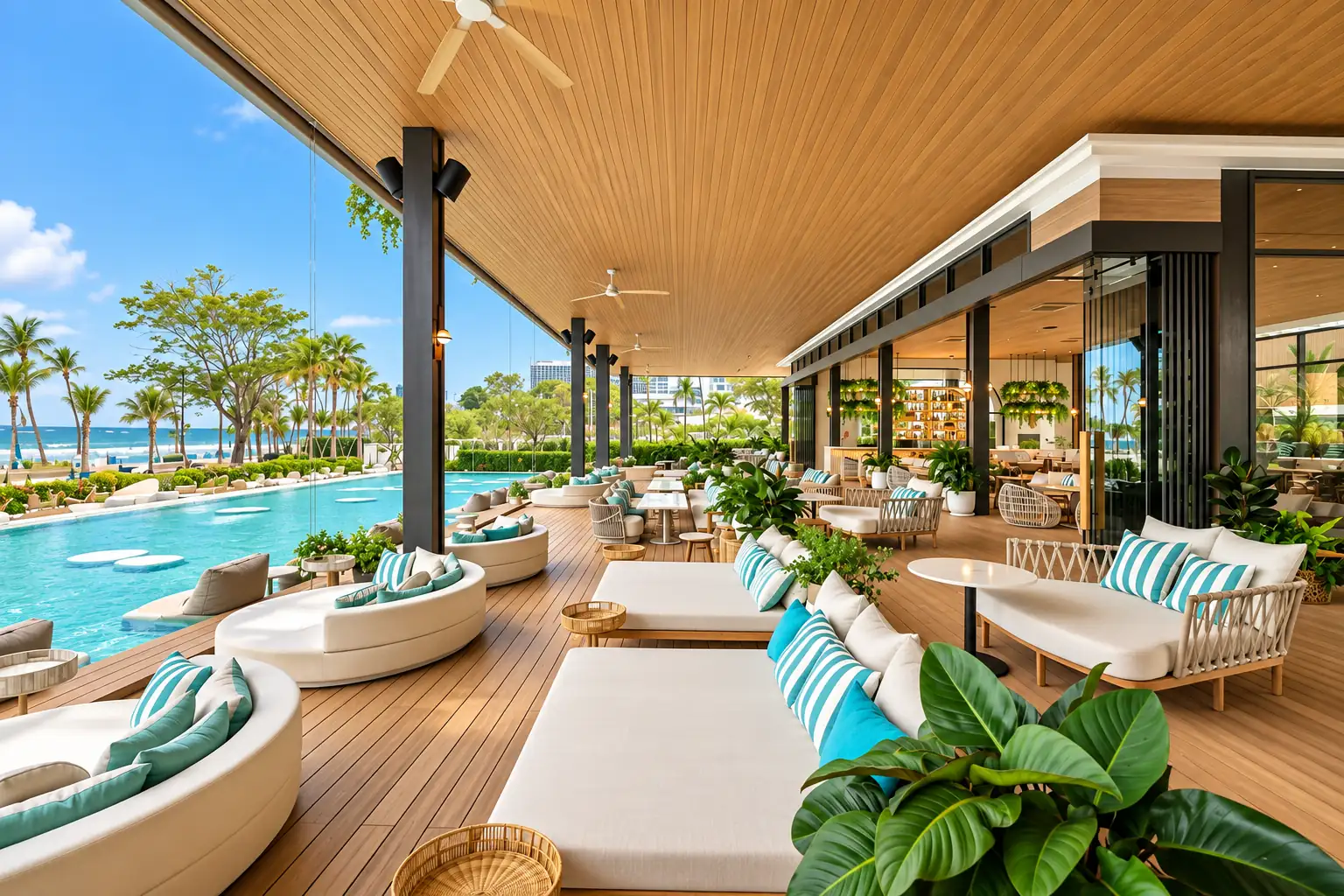 Poolside lounge area